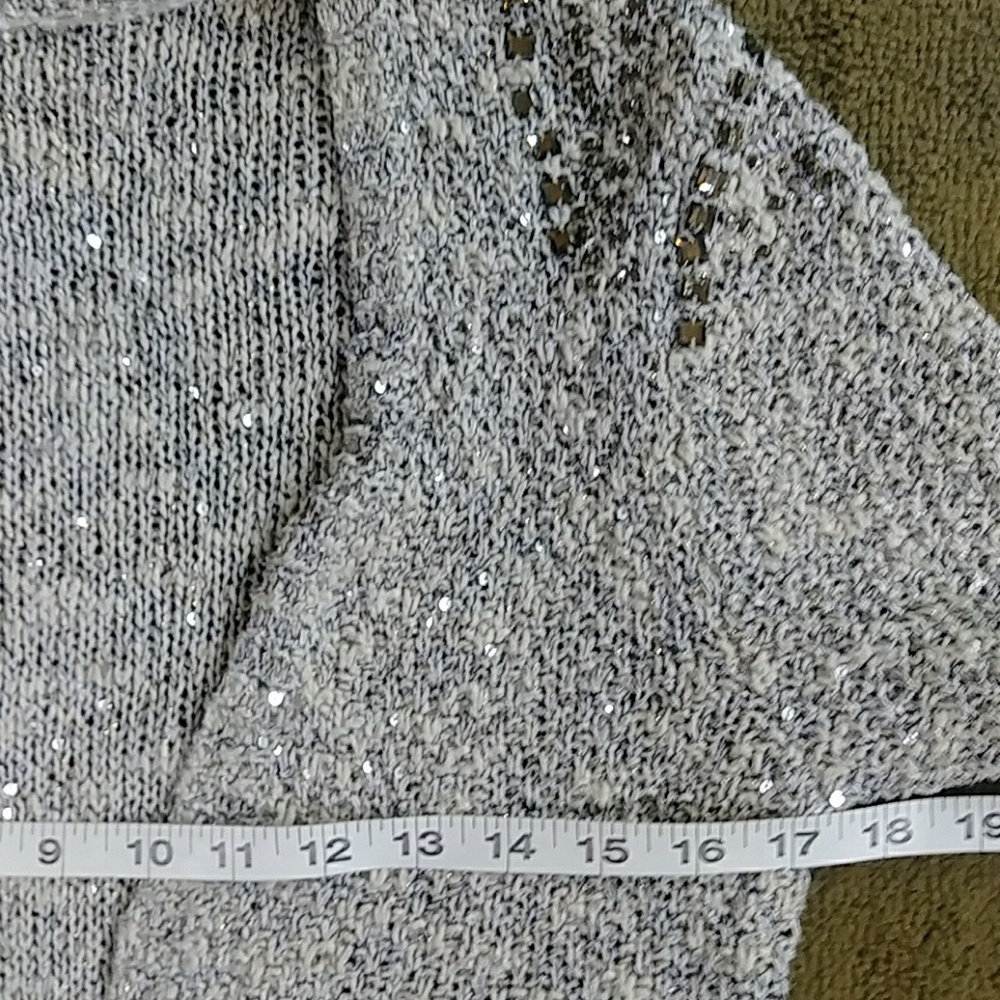 3 for $15 - Sz S Neutral, Sparkly Cardigan - Picture 6 of 7